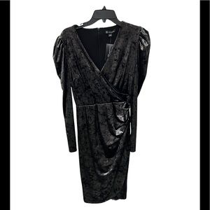 Silver Velvet International Concepts Long Sleeve Cocktail Dress